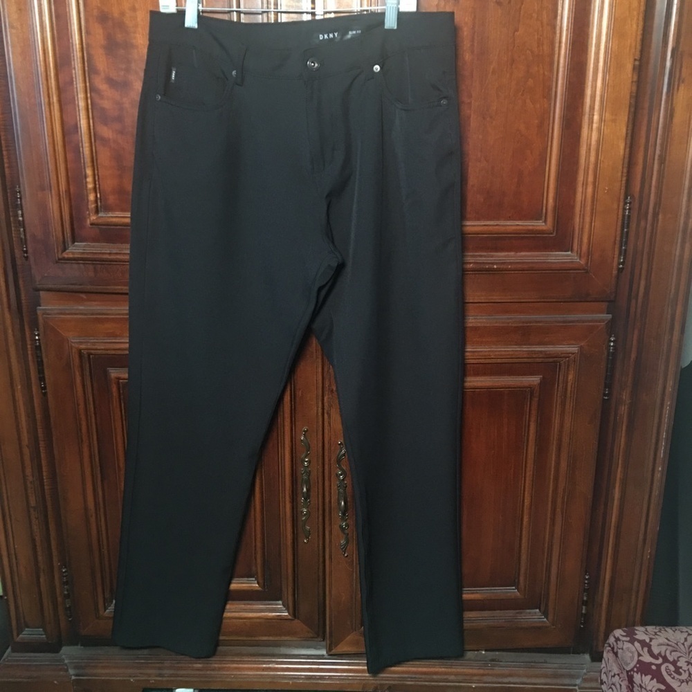 DKNY Mens Black Dress Pants Slim 
Fit Size  34x32